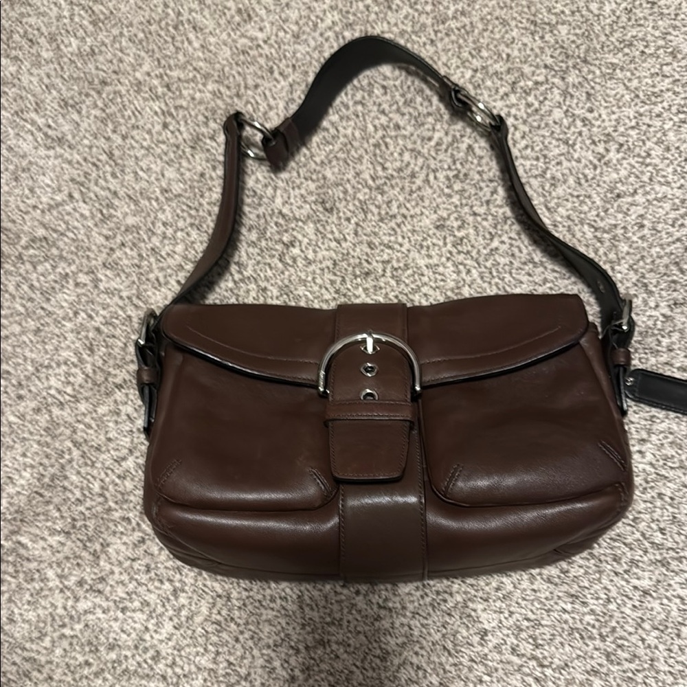 Coach Dark Brown soho double pocket bag